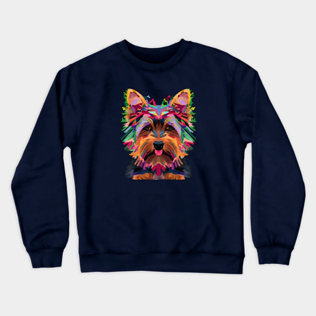 Cute Australian Terrier Dog Watercolor Art Crewneck Sweatshirt by Furrban